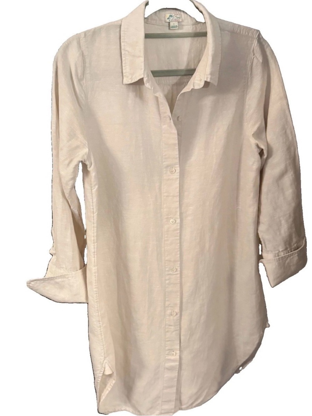 J. Crew Original Beach Wear Linen Cotton Blend Shirt Button Down Cover Up Sz S